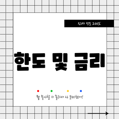 한도 및 금리