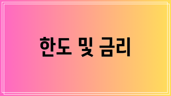 한도 및 금리