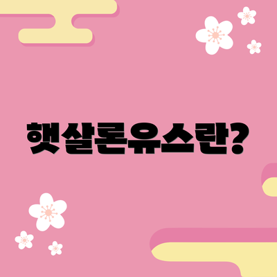 햇살론유스란?