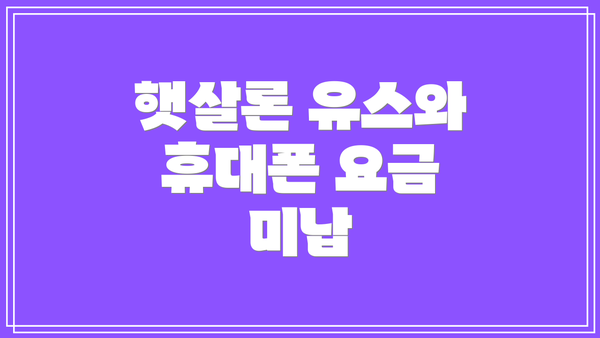 햇살론 유스와 휴대폰 요금 미납