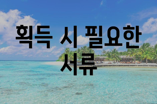 획득 시 필요한 서류