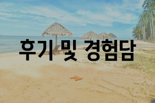 후기 및 경험담