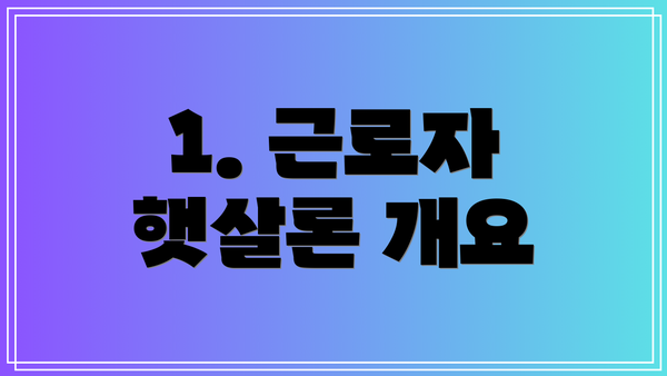 1. 근로자 햇살론 개요
