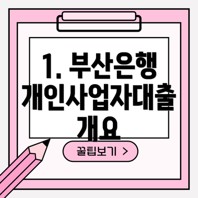1. 부산은행 개인사업자대출 개요