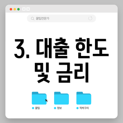 3. 대출 한도 및 금리