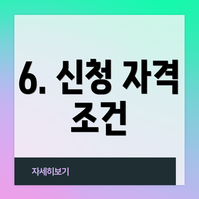6. 신청 자격 조건
