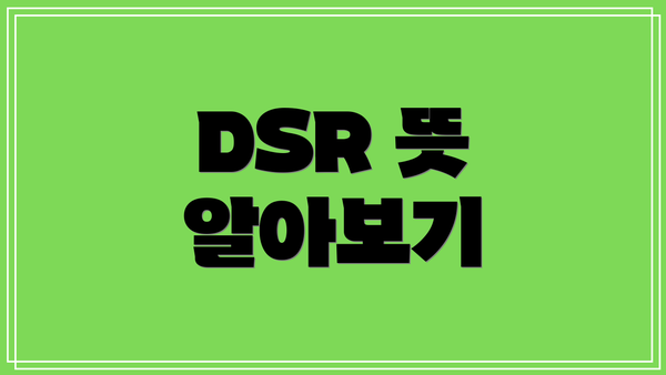 DSR 뜻 알아보기