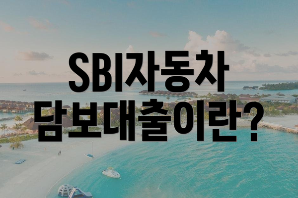 SBI자동차 담보대출이란?