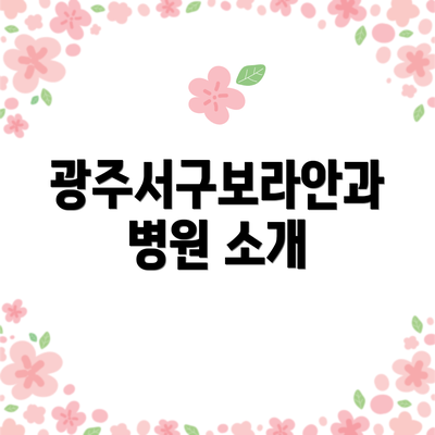 광주서구보라안과병원 소개