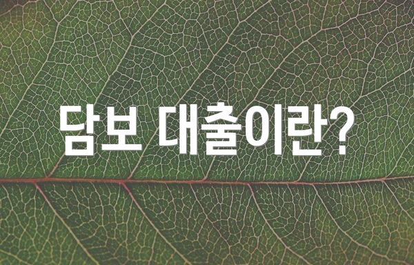 담보 대출이란?