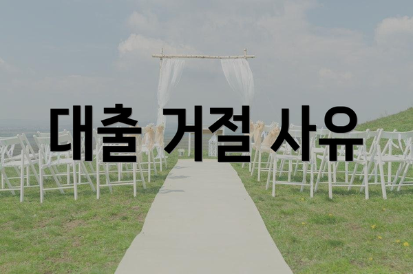 대출 거절 사유