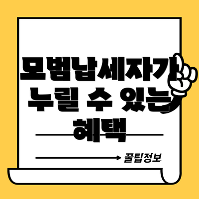 모범납세자가 누릴 수 있는 혜택