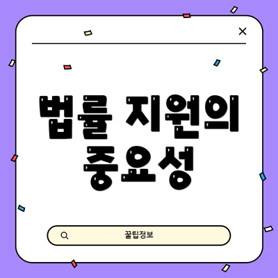 법률 지원의 중요성