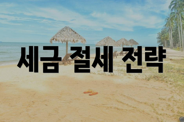 세금 절세 전략