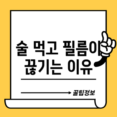 술 먹고 필름이 끊기는 이유