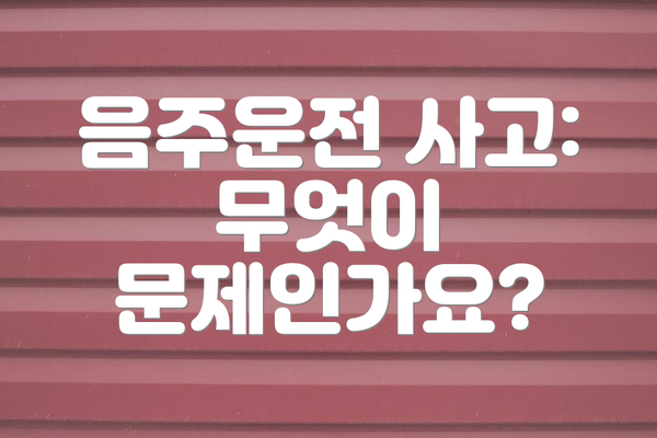 음주운전 사고: 무엇이 문제인가요?