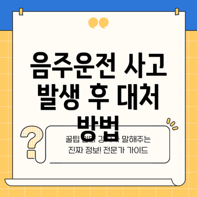 음주운전 사고 발생 후 대처 방법