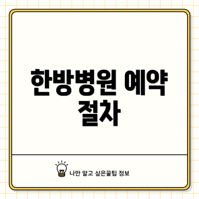 한방병원 예약 절차