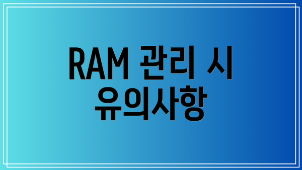 RAM 관리 시 유의사항