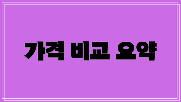 가격 비교 요약