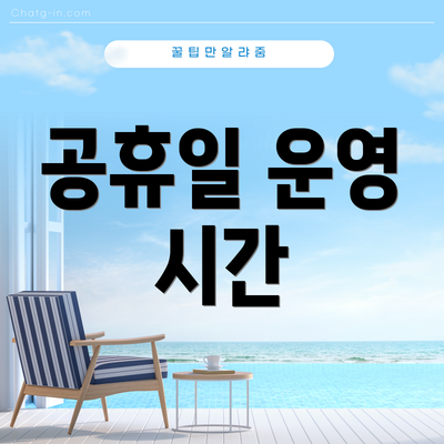 공휴일 운영 시간