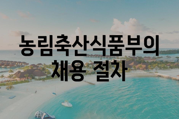 농림축산식품부의 채용 절차