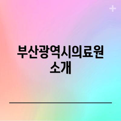 부산광역시의료원 소개