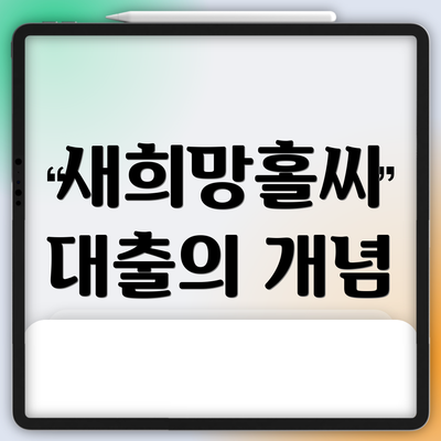 새희망홀씨 대출의 개념