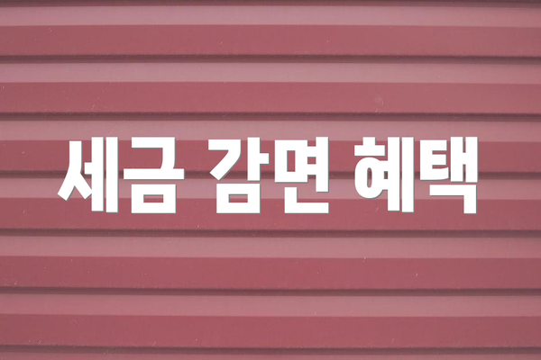 세금 감면 혜택