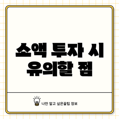 소액 투자 시 유의할 점
