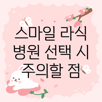 스마일 라식 병원 선택 시 주의할 점