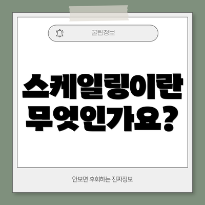 스케일링이란 무엇인가요?