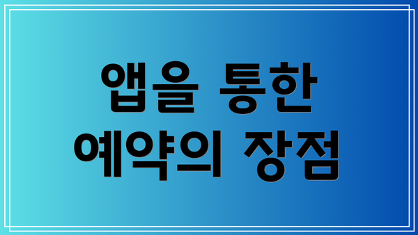앱을 통한 예약의 장점