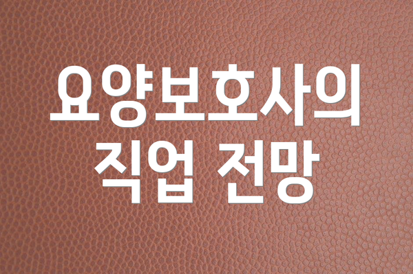 요양보호사의 직업 전망