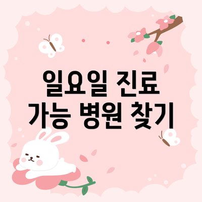일요일 진료 가능 병원 찾기