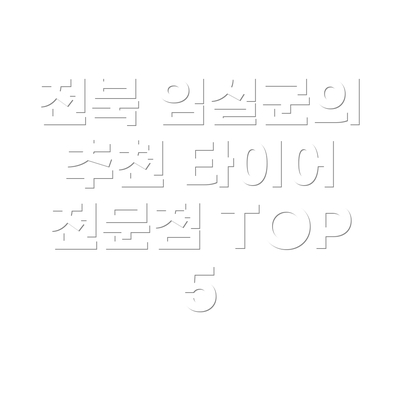 전북 임실군의 추천 타이어 전문점 TOP 5