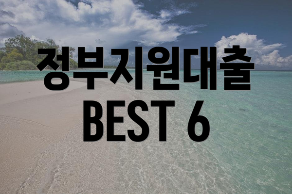 정부지원대출 BEST 6