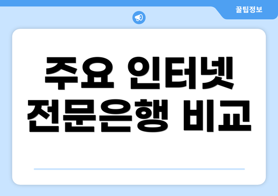 주요 인터넷 전문은행 비교