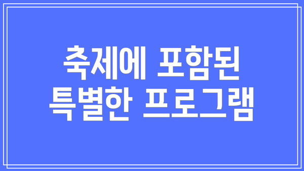 축제에 포함된 특별한 프로그램