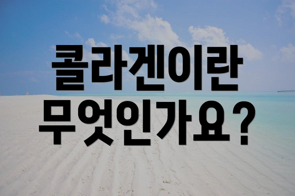 콜라겐이란 무엇인가요?