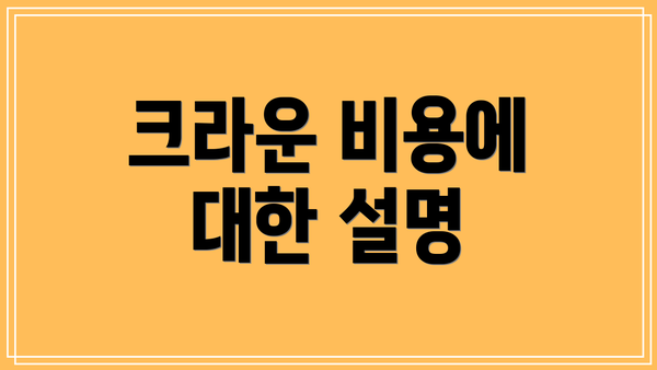 크라운 비용에 대한 설명