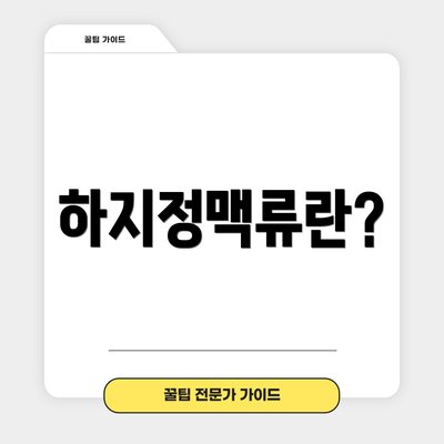 하지정맥류란?