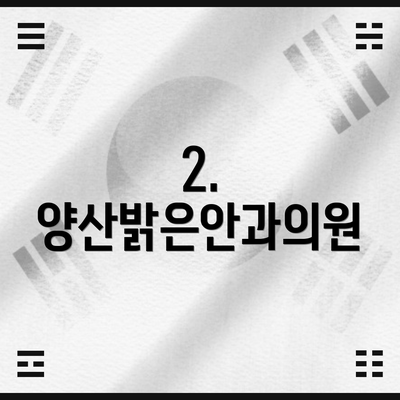 2. 양산밝은안과의원