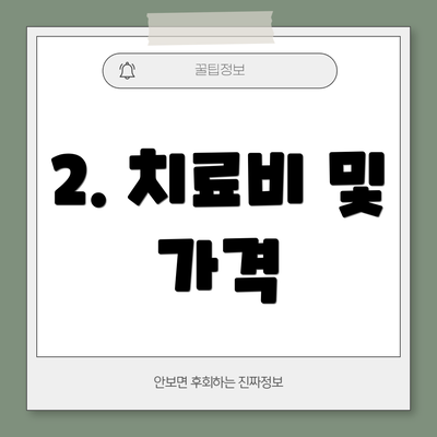 2. 치료비 및 가격