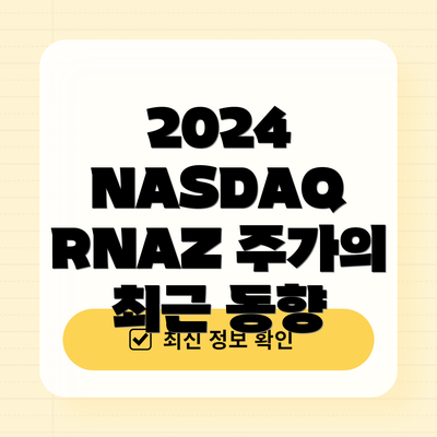 2024 NASDAQ RNAZ 주가의 최근 동향